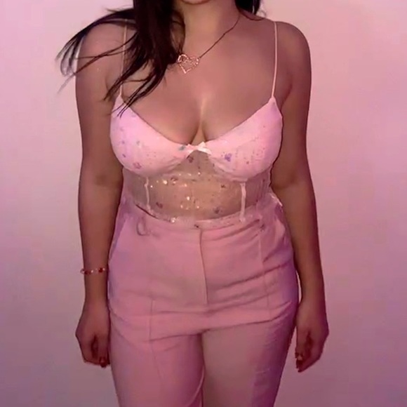 Pink sequin corset - Picture 5 of 6